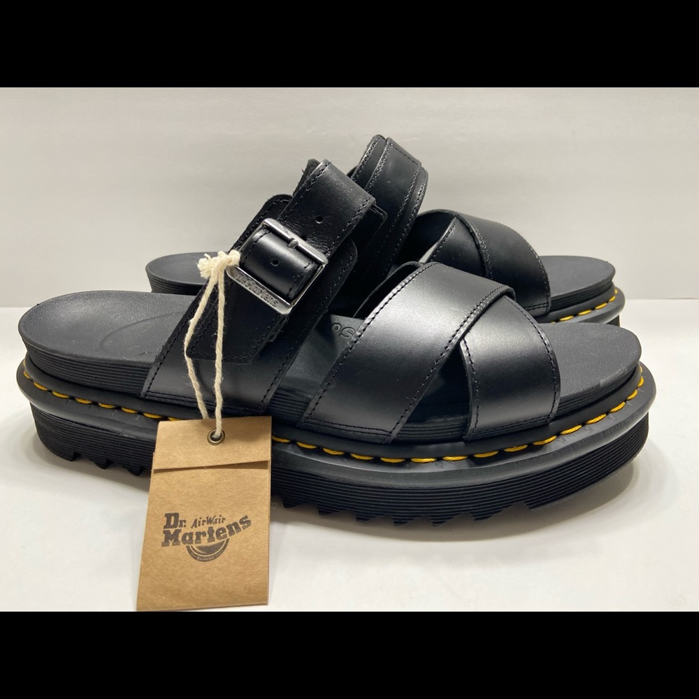 NEW Dr. Martens Men's Ryker Black Leather Sandals
